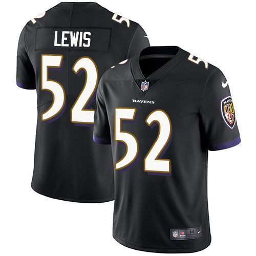 Men Baltimore Ravens 52 Ray Lewis Nike Black Retired Player Limited NFL Jersey
